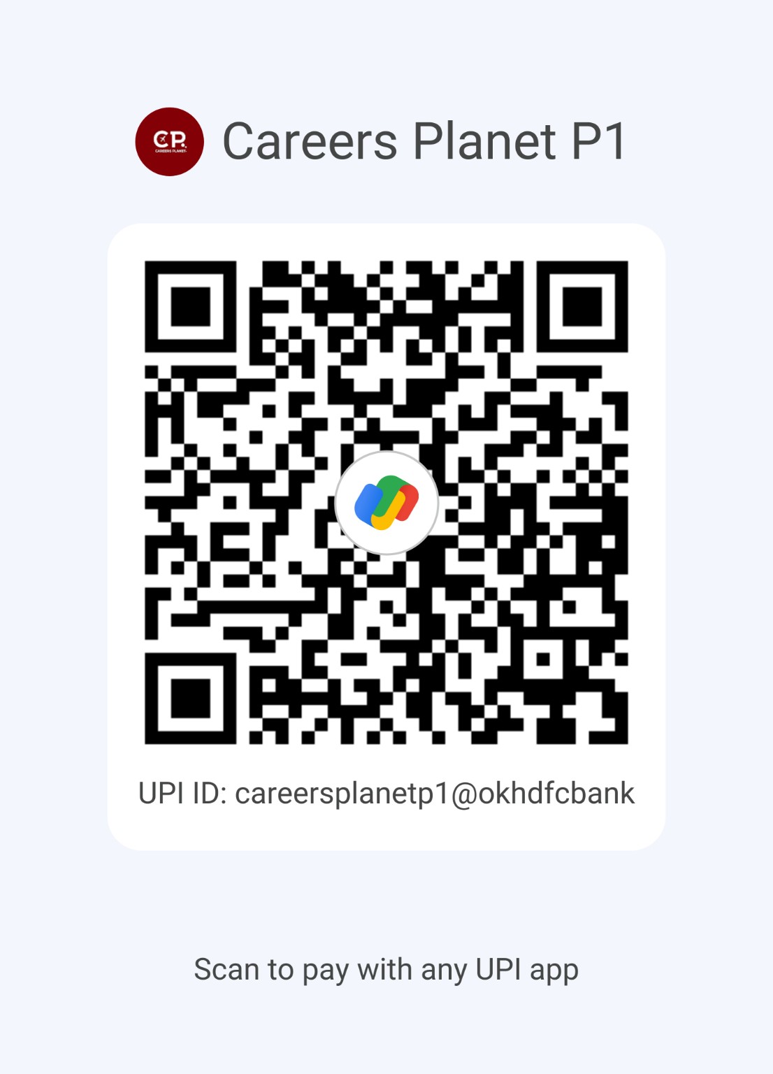 Careers Planet Google Pay / UPI payment QR